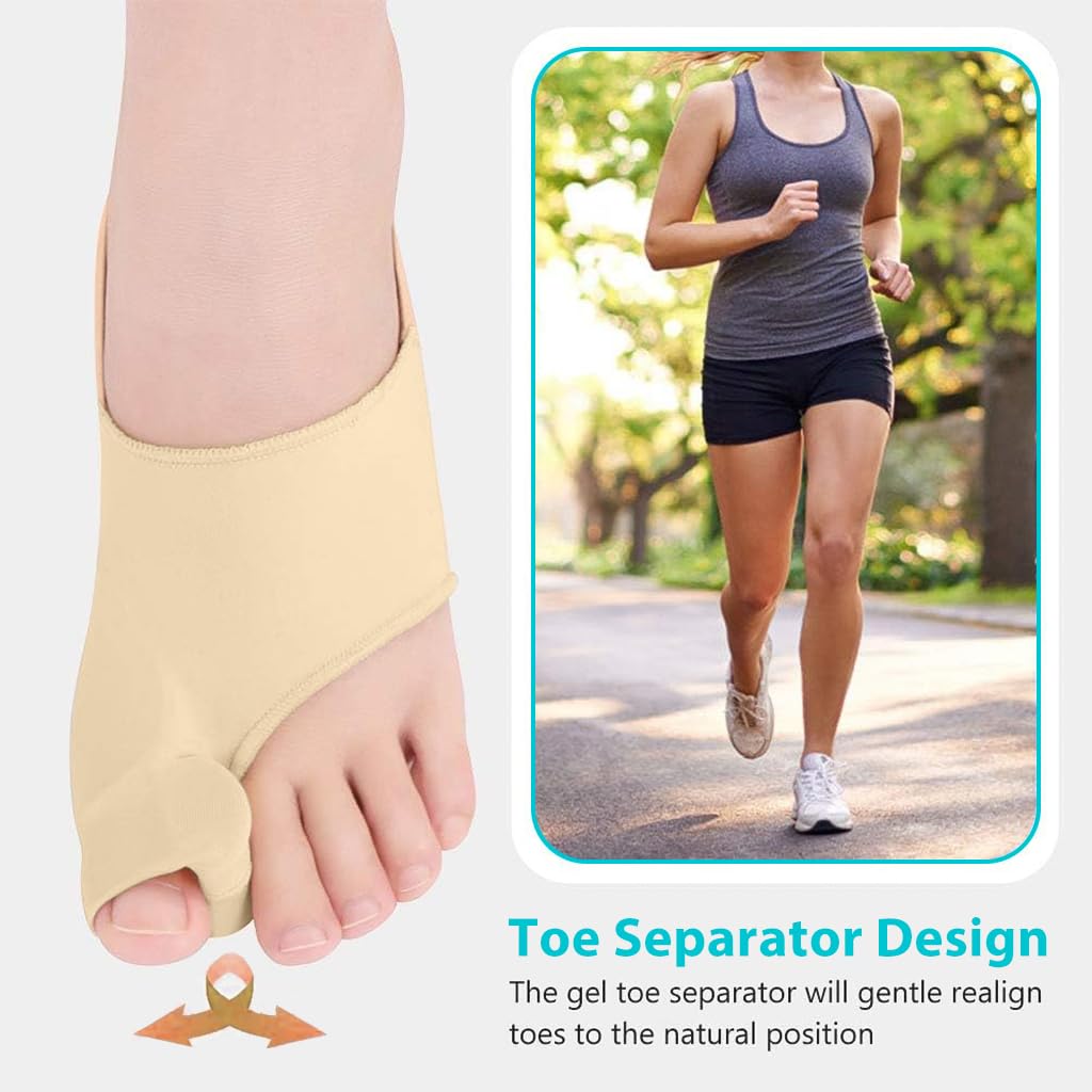 ZIBUYU Bunion Thumb Corrector with Relief Gel Pad Washable Toe Separator for Women and Men Breathable Toe Straightener Fits with Shoes and Socks Foot Bunion Corrector - (M, US4 - US8)
