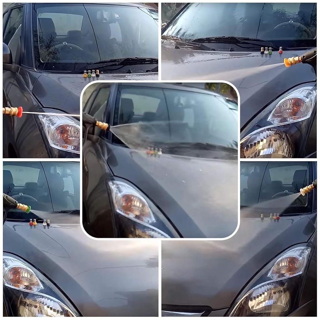 Serplex Stainless Steel Pressure Washer Spray Nozzle Tip Set with 7 Angles 4000 PSI | Quick Connect for Efficient Cleaning