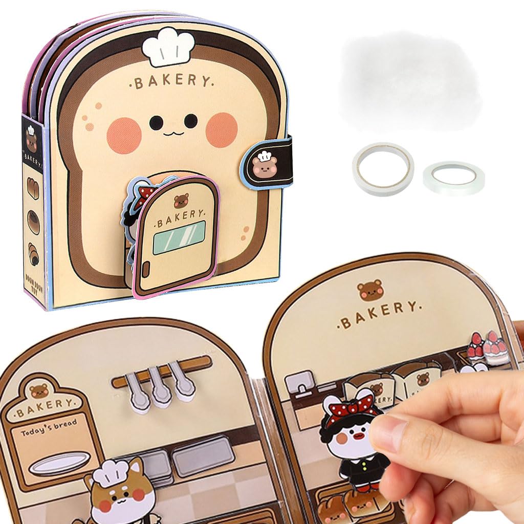 SNOWIE SOFT DIY Paper Quiet Book for Kids featuring Cute Bakery Scene and Safe Materials | Hands-On Motor Skill Activity