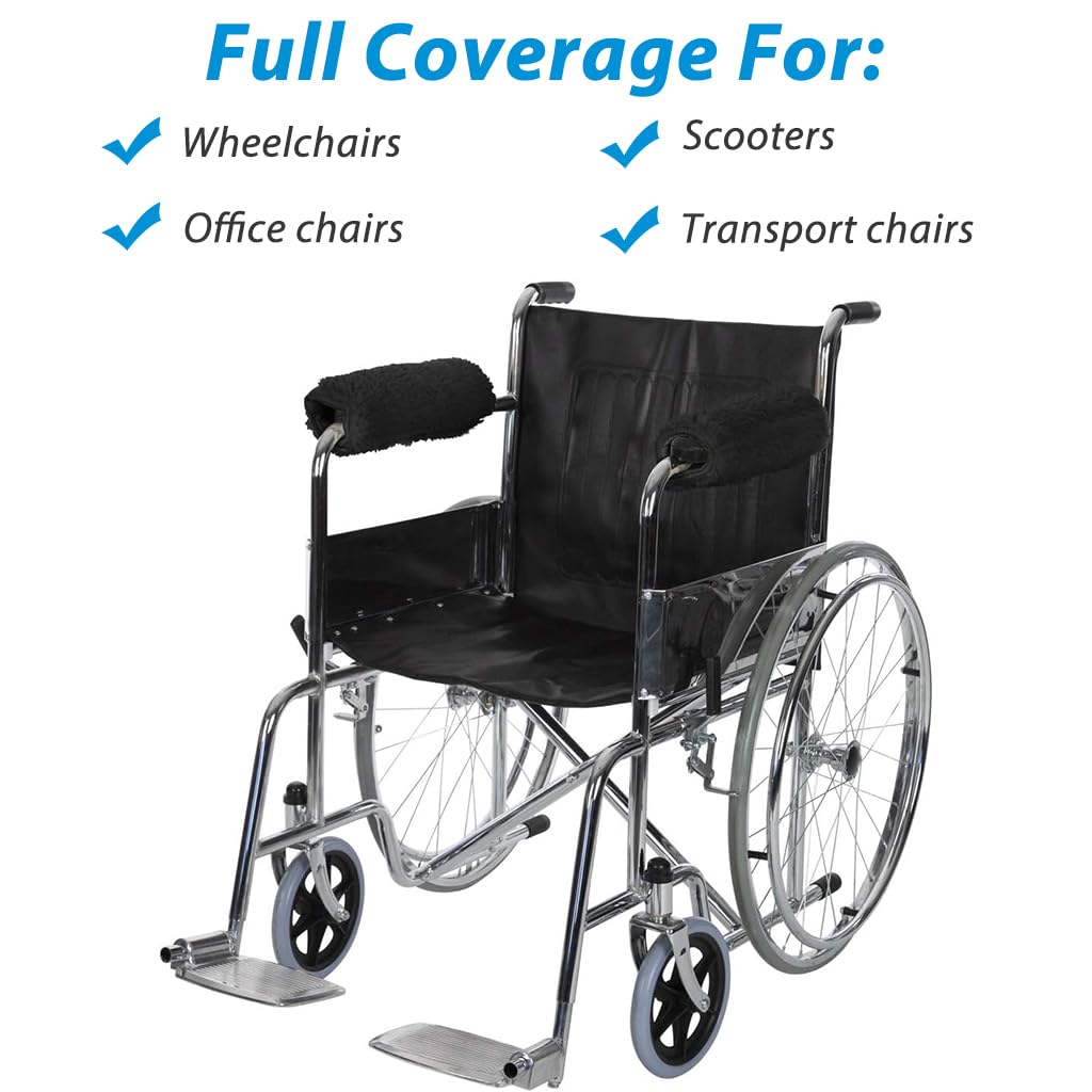 HANNEA Arm Chair Armrest Pads for Office and Wheelchair with Soft Velvet Cushion | 4PCS Set