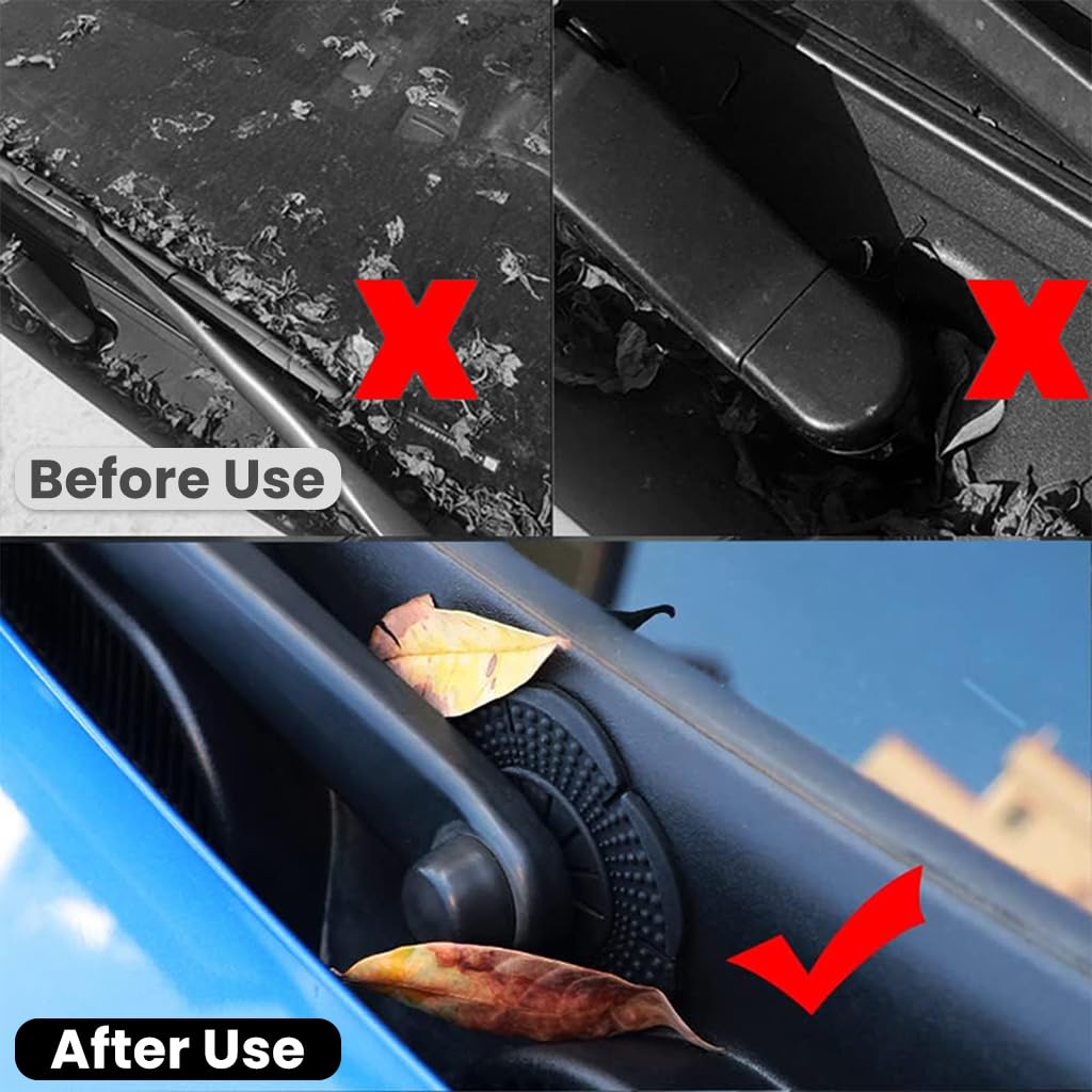 STHIRA Car Wiper Arm Hole Covers for Windshield Protection with Floral Design | PVC 2Pcs 0.62 in Inner 2.95 in Outer Universal Fit