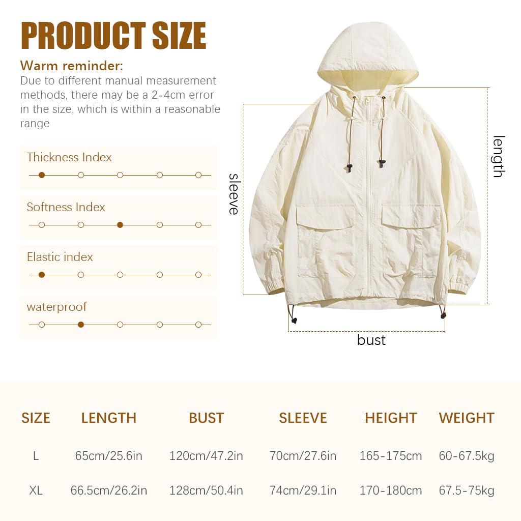 SANNIDHI Rain Coat for Running Hiking & Travel with UPF 50+ Protection | Lightweight Waterproof Jacket