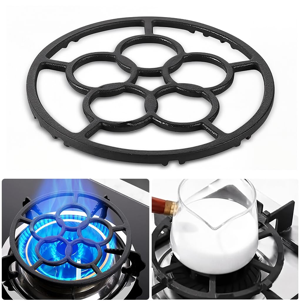 Supvox Gas Saver Stand for Wok Stability with 8 in Cast Iron Support Ring | Even Heating