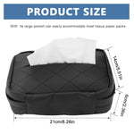 STHIRA® Car Tissue Holder, Universal Car Tissue Paper Holder PU Leather Car Tissue Box Holder Car Back Seat Hanging Tissue Box Holder for Car, Headrest Car Backseat Tissue Paper Box with Quick Relase Buckle