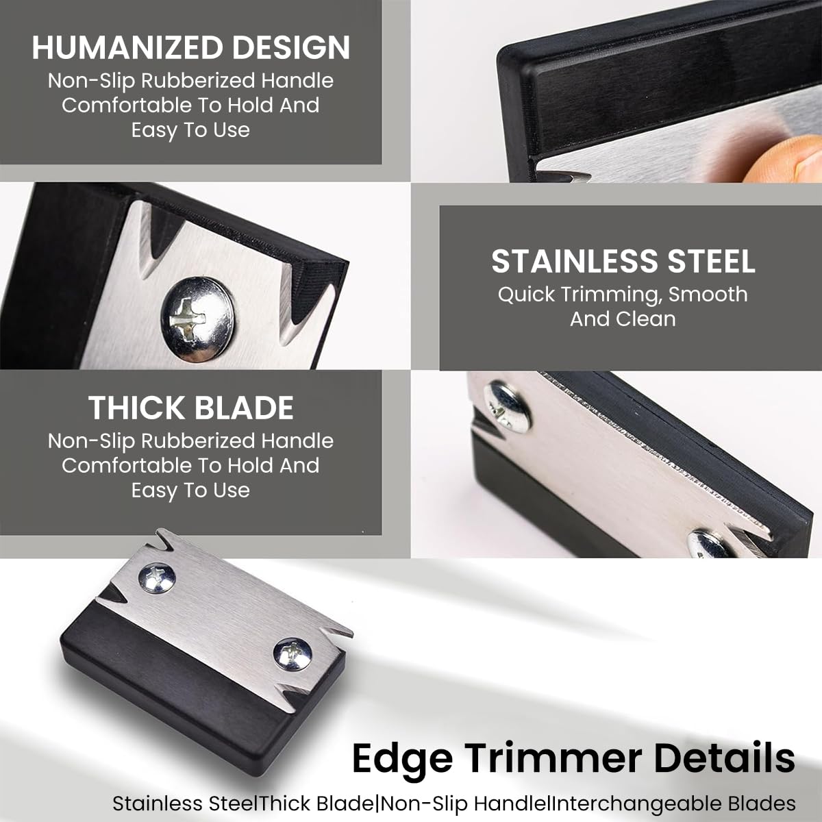 Serplex Woodworking Edge Trimmer for Precise Corner Finishing with Dual Head Slot and Steel Blade
