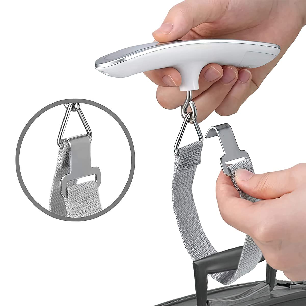 ELEPHANTBOAT Digital Luggage Scale for Travel with 50 kg Capacity and Ergonomic Stainless Steel Design | Backlit LCD Display