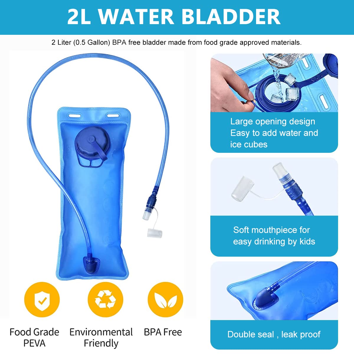 Optifit Ultra Lightweight Trekking Backpack for Hiking and Camping with 2L Water Bladder