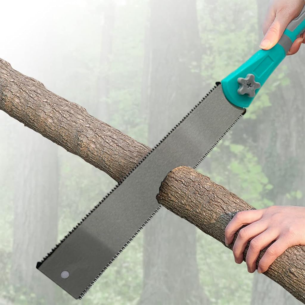 HASTHIP Hand Saw for Woodworking with 65cm SK5 Blade and Double Sided Serrated Teeth | Detachable Anti Slip Handle