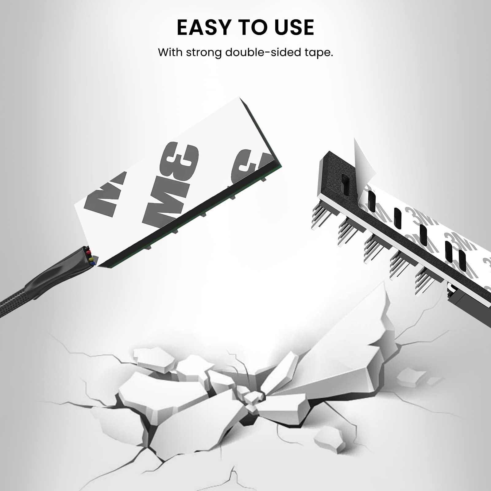 Verilux PWM Fan Hub Splitter for PC Cooling Fans featuring 1 to 5 Way Design and 15.7 in Nylon Sleeve | Easy Installation