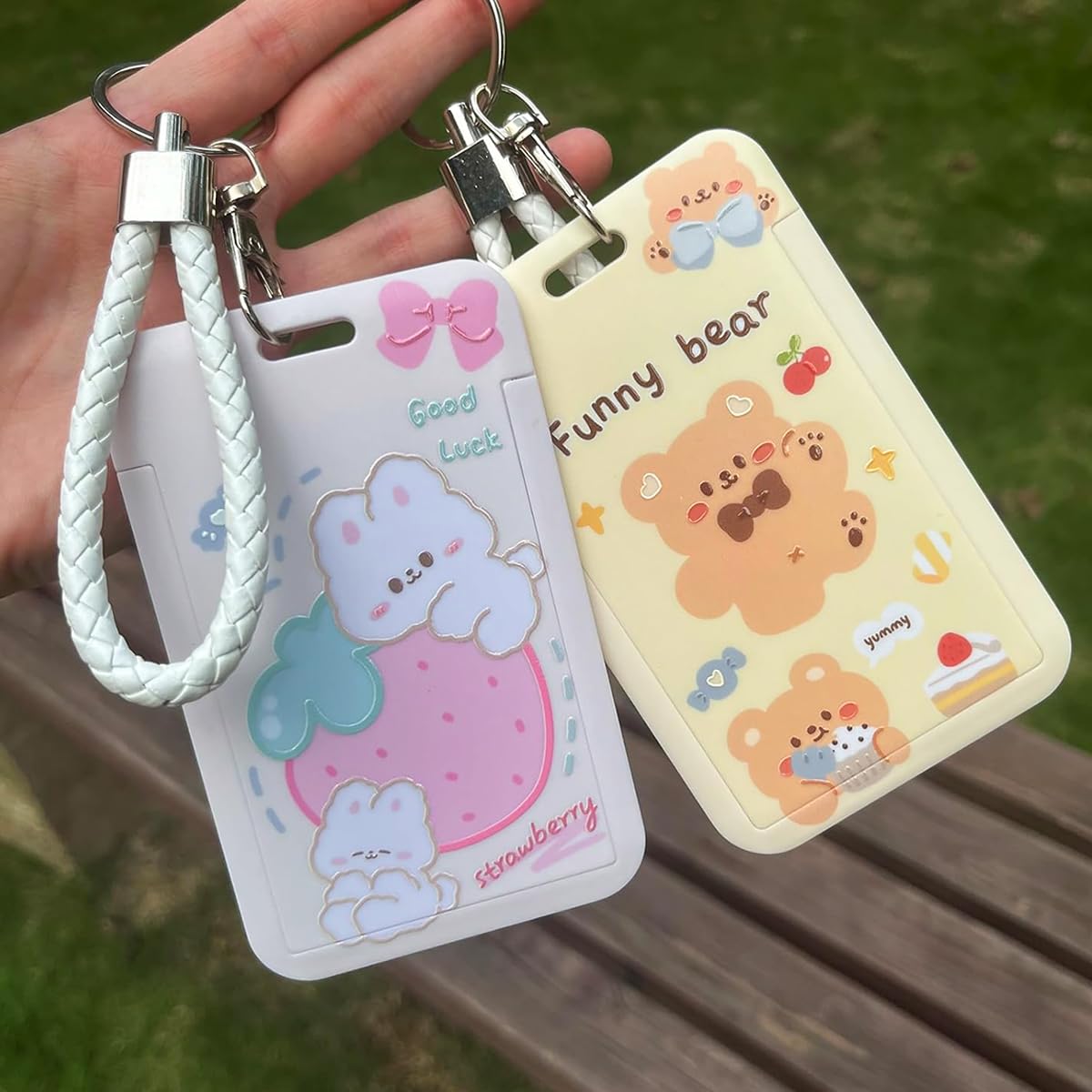 PATPAT Cartoon ID Card Holder for Students and Office with Lanyard & Keychain | 110mm x 70mm Clear Acrylic Sleeve