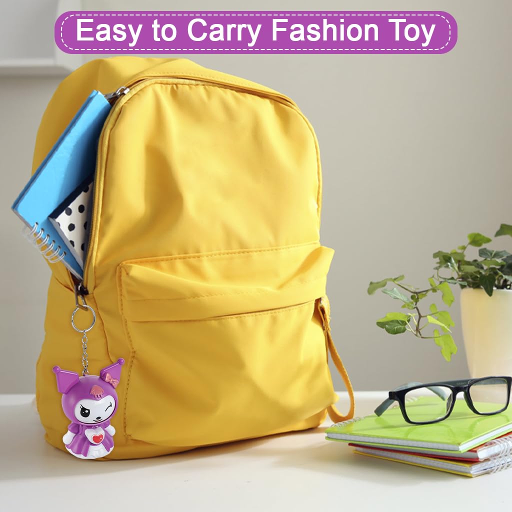Zibuyu Kawaii Keychain Charm for Bags and Backpacks featuring 3 Fun Faces PVC Design | Gift for Girls