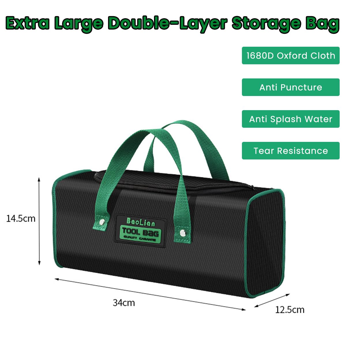 Serplex® Large Tool Bag Waterproof Oxford Cloth Tool Bag with Handle Tote Bag Travel Tool Organizer Bag Tool Storage Bag Tool Organizer Bag Tools Bag for Electricians