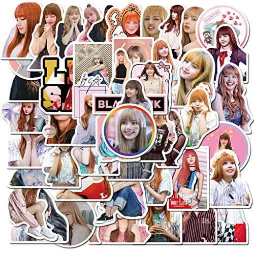 HASTHIP® 50 Sheet BLACKPINK Member Lisa Sticker Phone Case Sticker Decorative Stickers for Sketchbook, Laptop, Guitar Sticker, DIY Wall Decoration Sticker