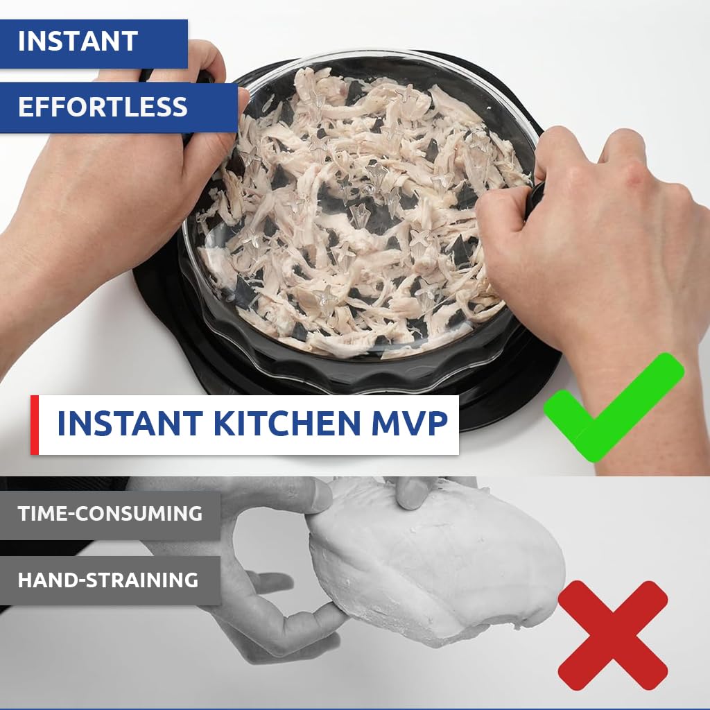 ZIBUYU Chicken Shredder Tool for Tacos and Meal Prep featuring 9.8 in Rotary Bowl | Food‑Grade PP