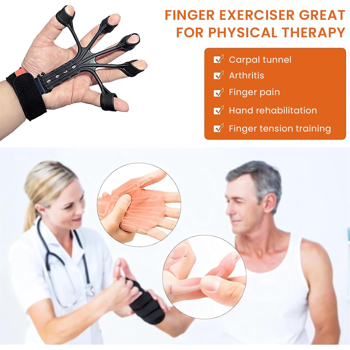 Proberos Finger Strengthener for Grip and Forearm Training featuring Ergonomic Design | Portable Hand Exercise Tool