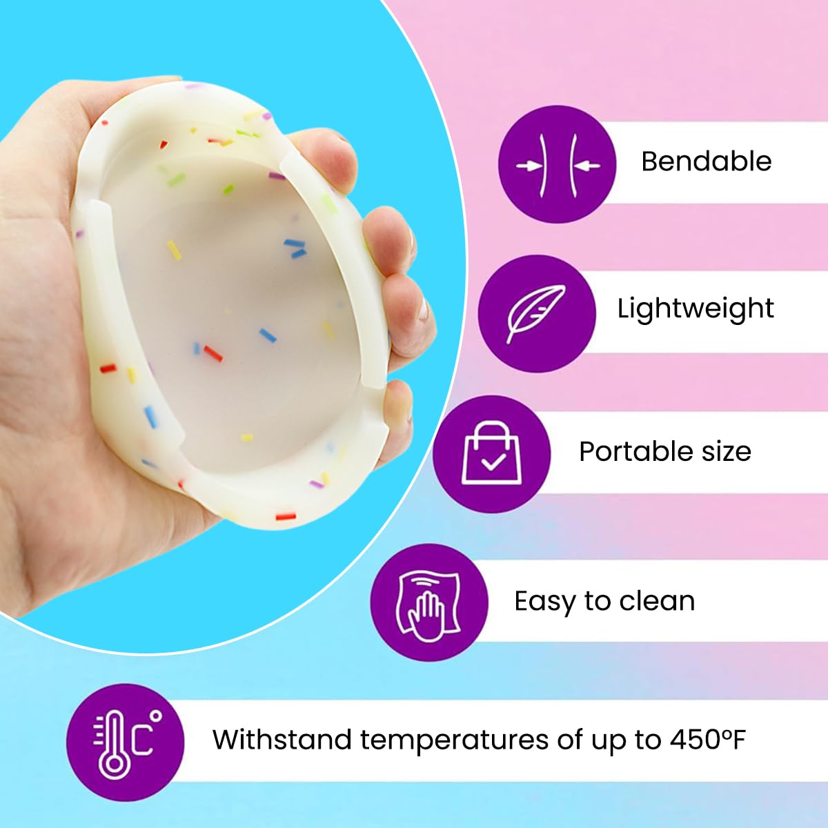 HASTHIP Luminous Silicone Ashtray for Patio and Office with 4 Notches 3.27 in Round Design | Glow in the Dark