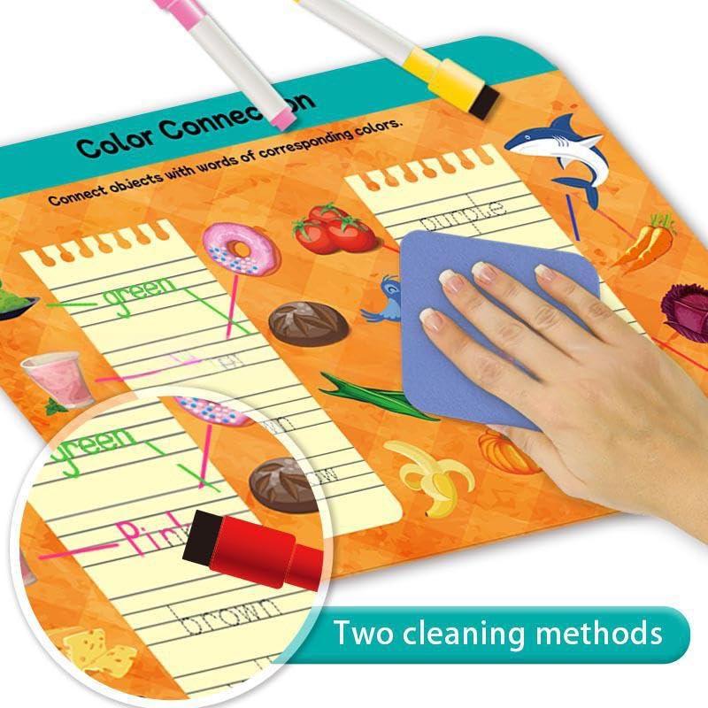 PATPAT® Search and Find Books for Kids Ages 3,4,5,6, Preschool Learning Activities, Educational Reusable Mats for Toddlers, Art & Crafts, Birthday Gifts for Girl and Boy-Multicolor