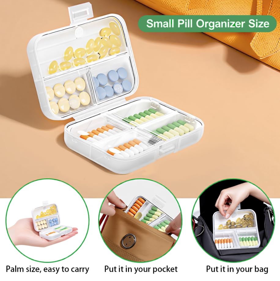 ZIBUYU 7 Day Pill Organizer with Snap Lock Leakproof Design for Daily Medication Storage
