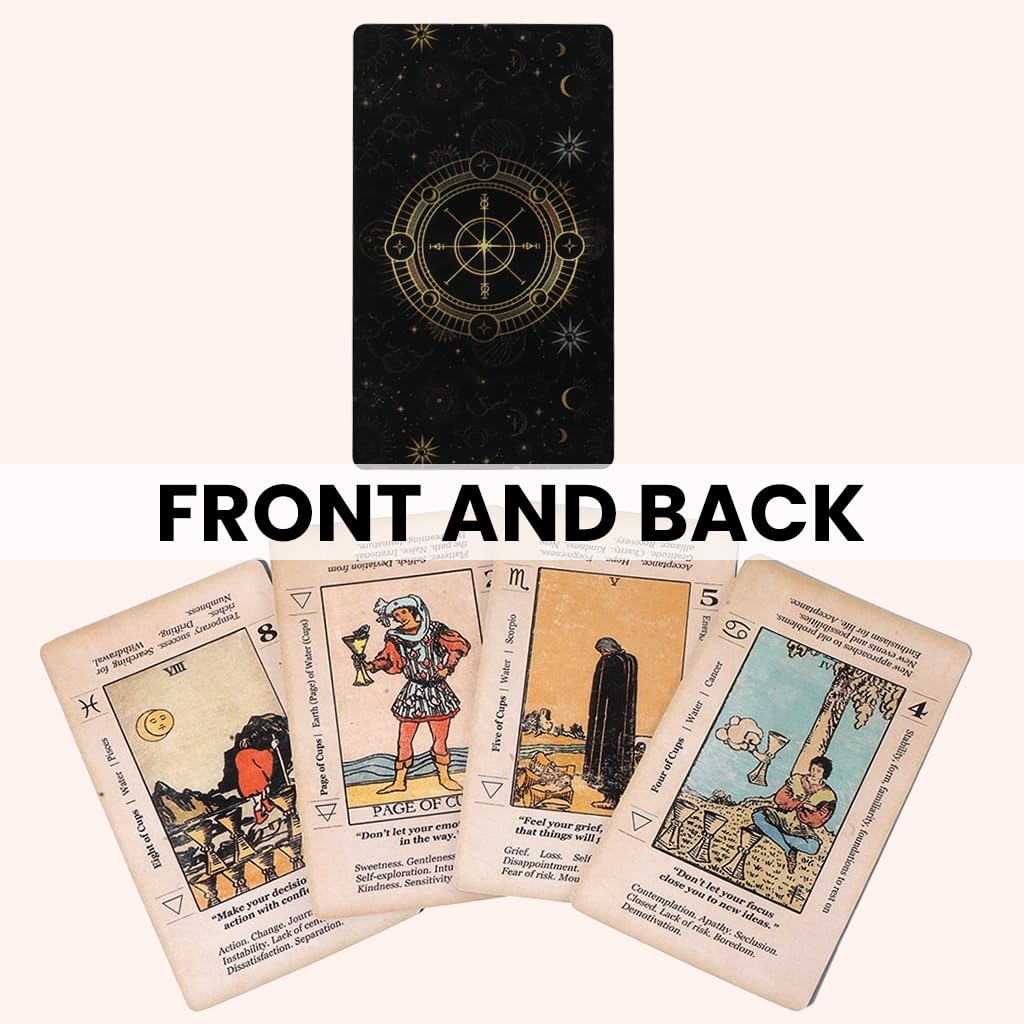 ZIBUYU Tarot Oracle Set for Divination with 78 Mini Cards 10.5×6×2.5 cm | Ideal Gift