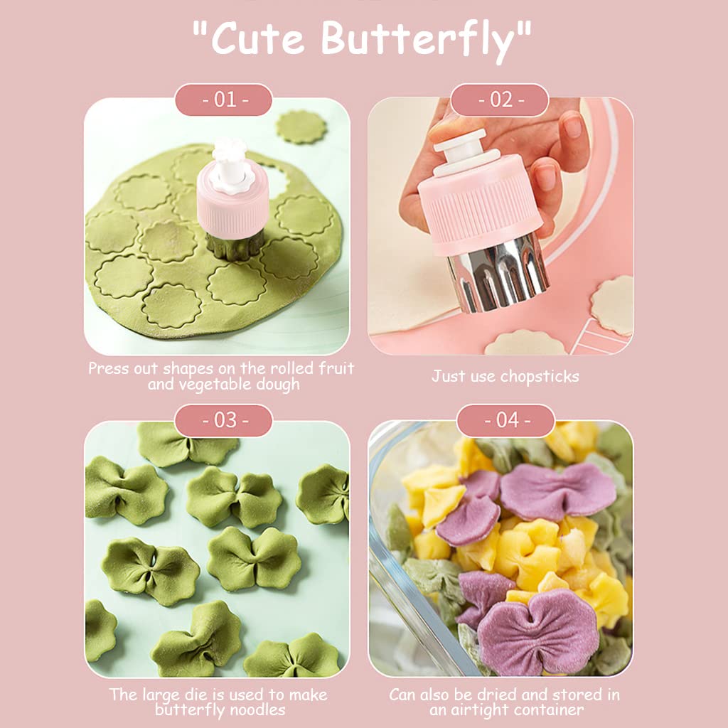 HASTHIP 5 Pcs Upgrade Cookie Cutter Shapes For Kids, Push Type Easy To Demold Stainless Steel Fruit Cutter, Cookies Cutter Shapes Embossing Mold, Bread Sandwich Cutter For Kitchen, Baking Mold (Pink)