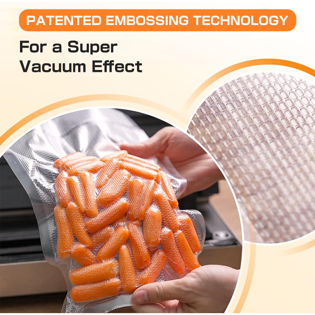 HASTHIP Vacuum Sealer Bags for Sous Vide and Freezer Use featuring 100 pcs 5.9 x 7.8 in PE PET Food Safe Material