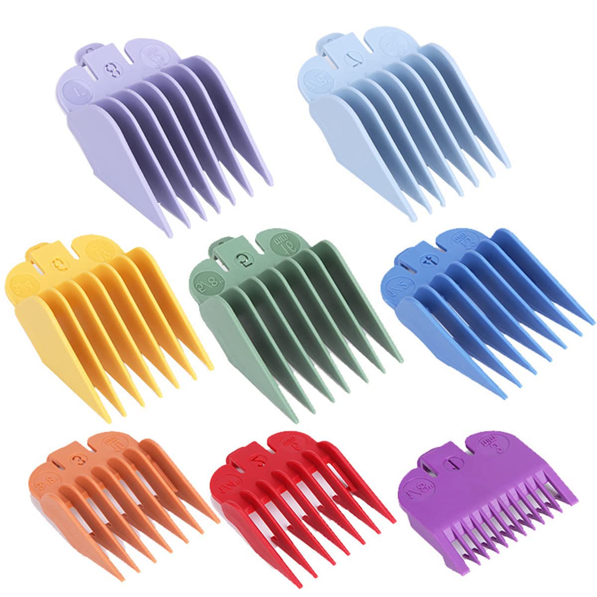 HASTHIP Hair Clipper Limit Combs Set for Home or Salon Use with 8 Sizes 3mm–25mm | Sturdy Plastic Guards and Organizer Case