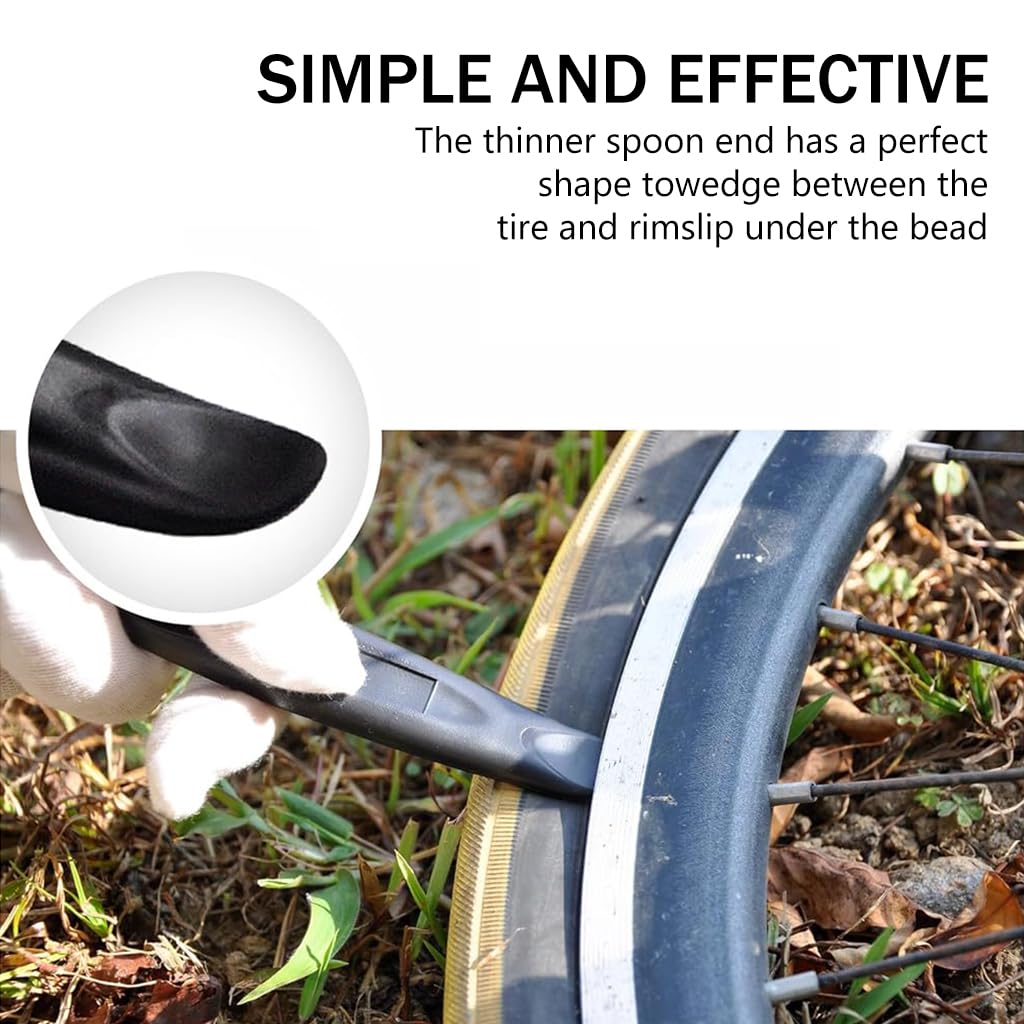 Proberos Bicycle Tyre Levers Set for Roadside Repair with Spoke Clip | 6Pcs 4.1in Plastic Tools