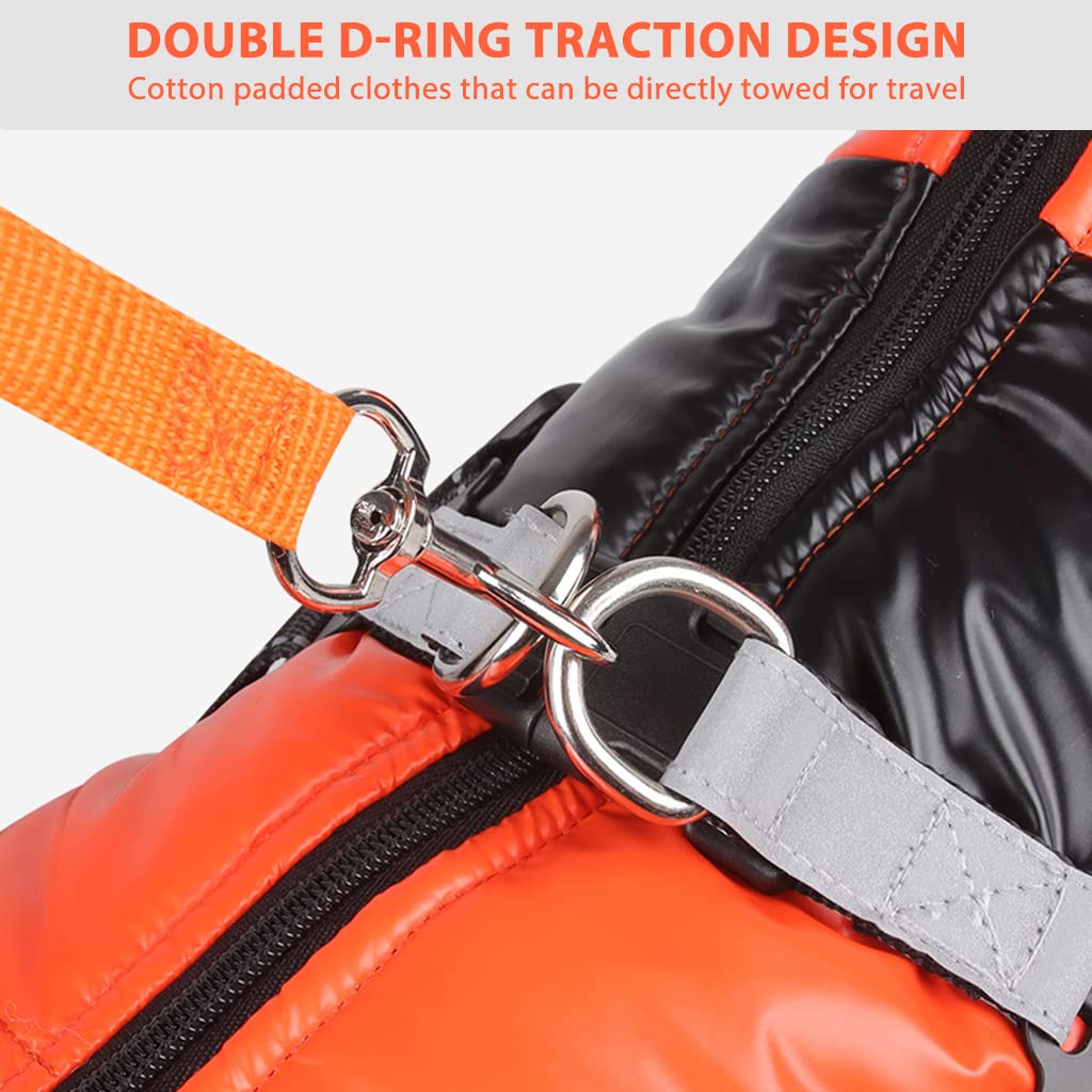 ZIBUYU Dog Jacket for Winter with Dual D Ring and Reflective Strip | 2XL Black Fleece