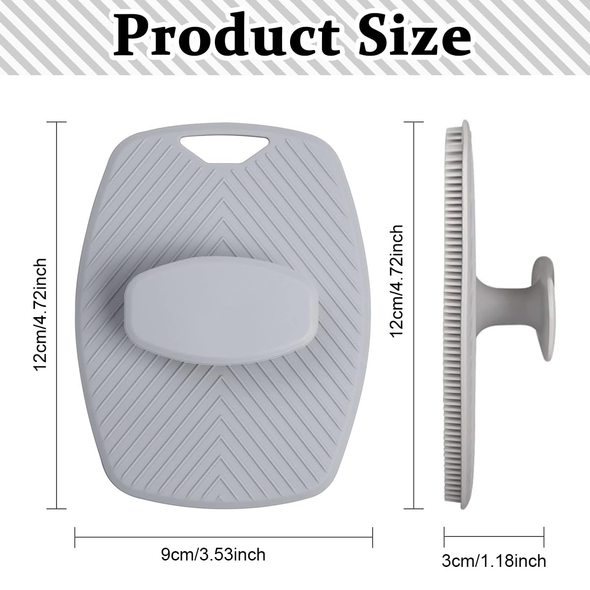 MAYCREATE Silicone Body Scrubber for Shower with Ergonomic No Slip Handle | Exfoliating Pad