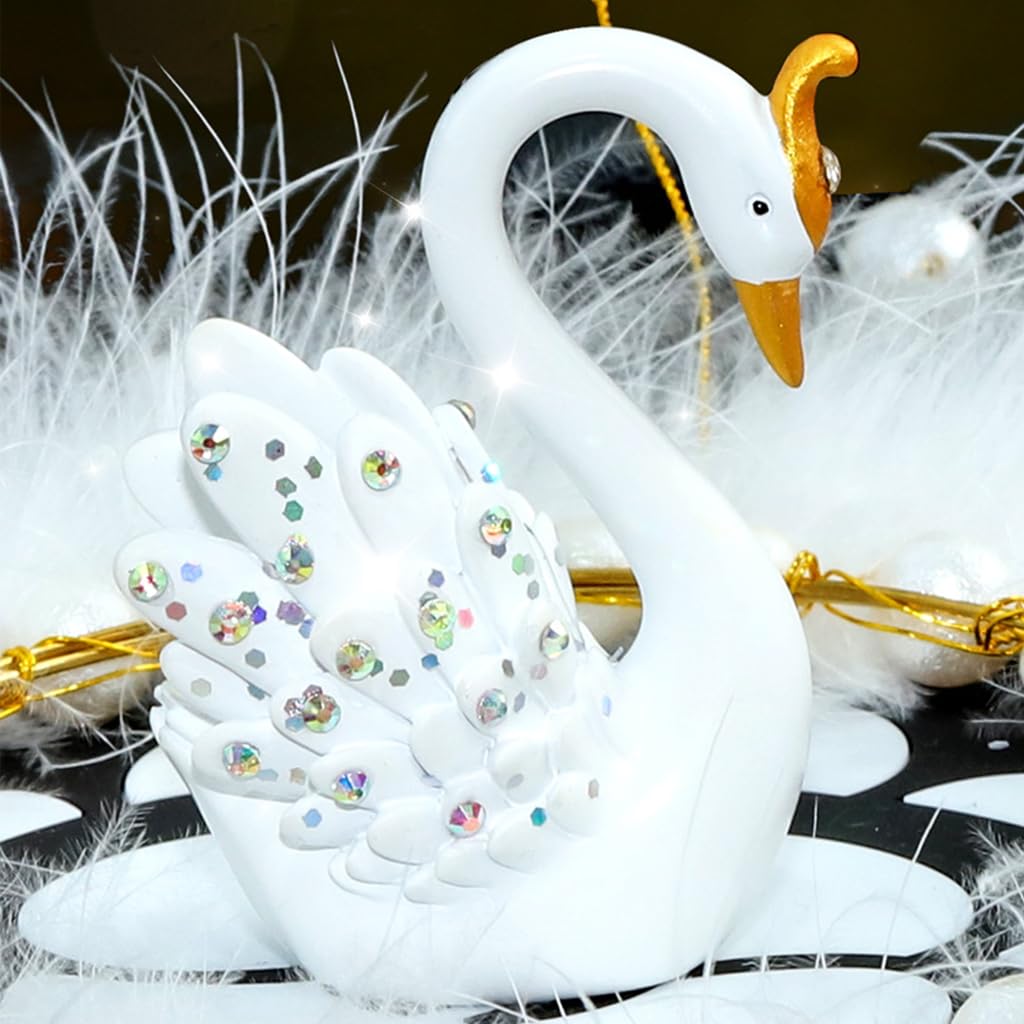 STHIRA® 1 Set Love Couple Swan Creative Decoration Car Decor Miniature Fairy Figurines Car Ornament Swan Ornament Decor for Car