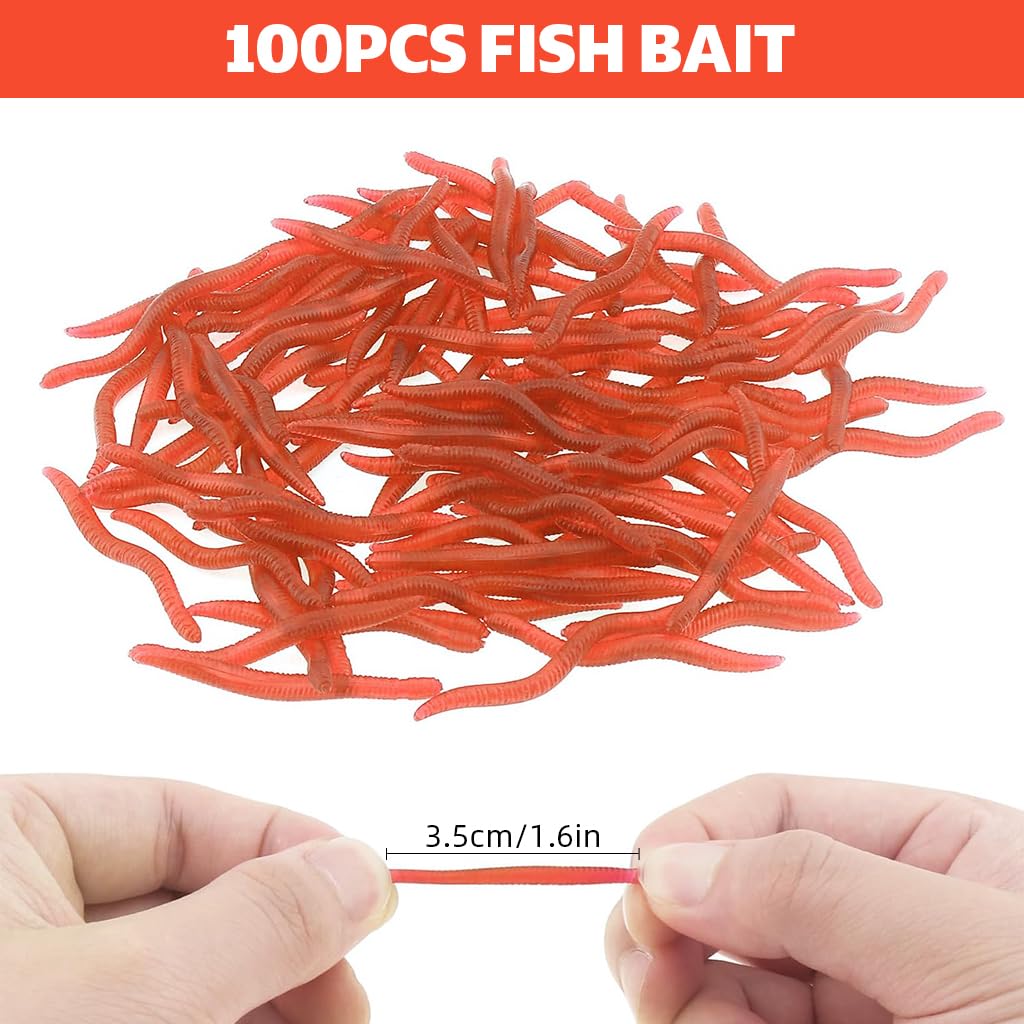 Proberos Fishing Bait for Freshwater and Saltwater featuring 200 pcs 3.5 cm Soft Realistic Worms