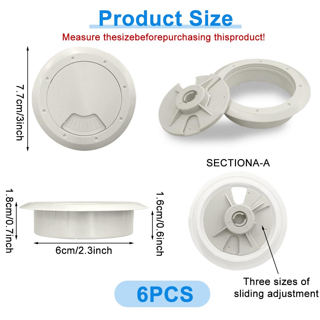 Serplex Desk Grommets for Office Cable Management featuring Multi Slot Design 2.36 in White