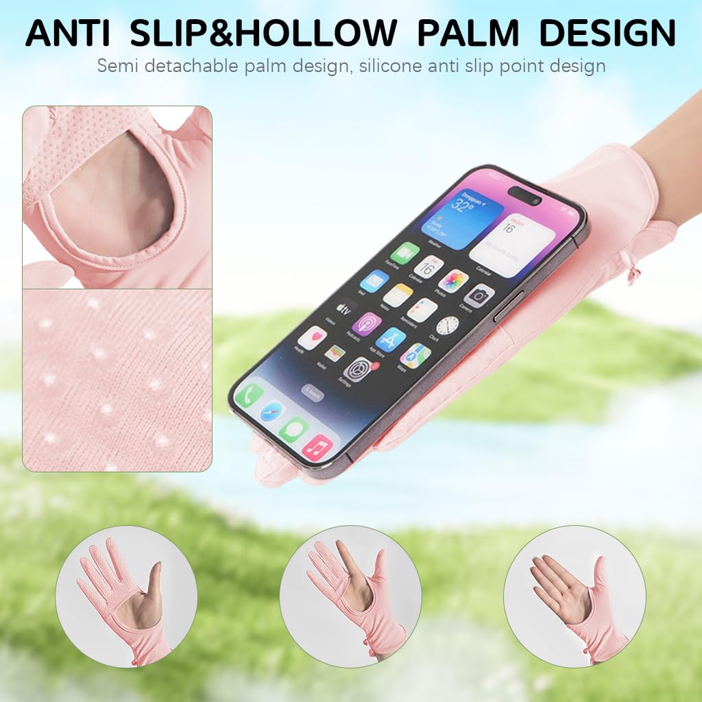 SANNIDHI Hand Gloves for Driving with UPF 50+ UV Protection featuring Anti Slip Design and Ice Silk Fabric