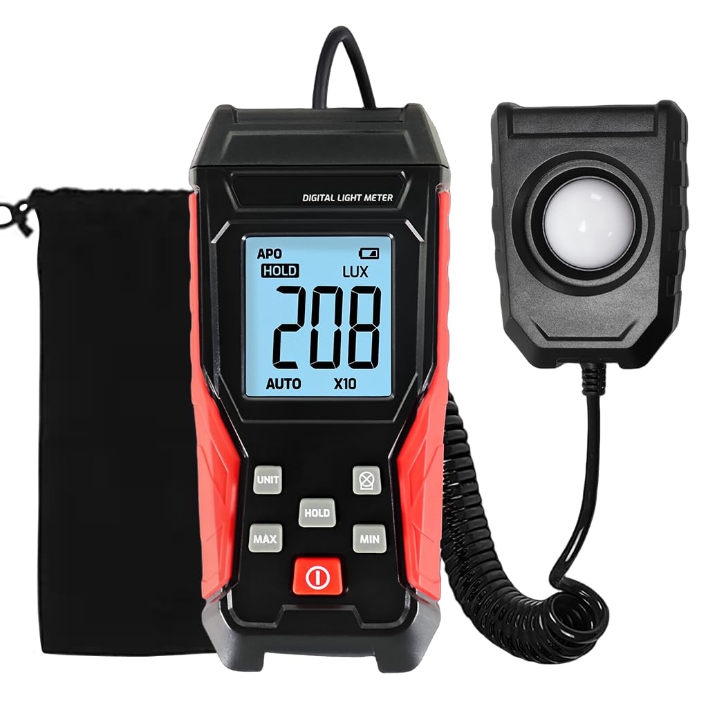 Serplex Digital Lux Meter for Plants and Headlights with Spring Coil Sensor | 0~200000 Lux Range