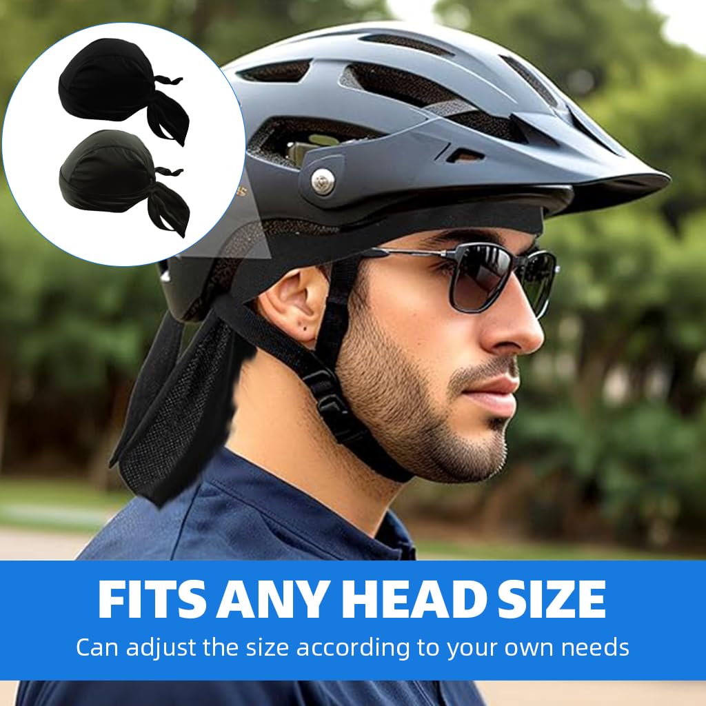GUSTAVE Hip Pop Skull Cap Durag for Riding Running and Workout with Quick Dry Mesh | 2Pcs Adjustable Unisex Fit in Black and Grey