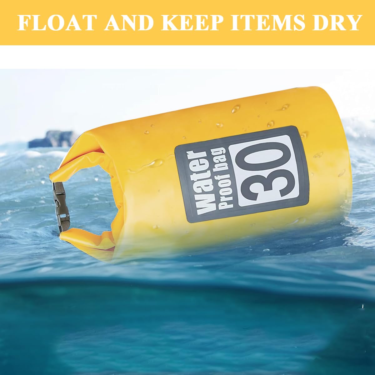 Proberos Dry Bag for Kayaking and Camping with 30L Capacity and Roll Top Closure | PVC Waterproof Phone Case