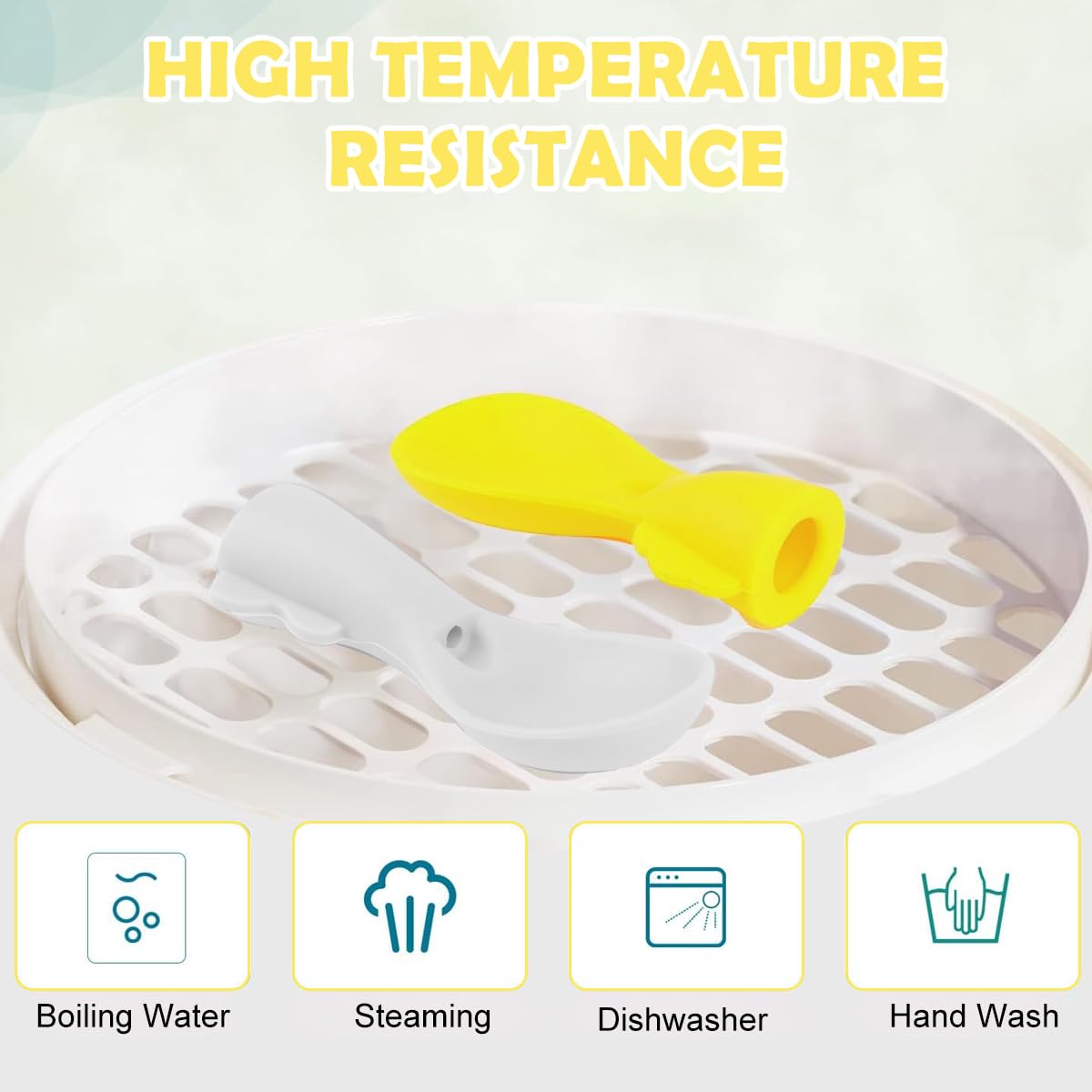 SNOWIE SOFT Baby Feeding Spoons for Puree Pouches with Storage Case | BPA Free Silicone
