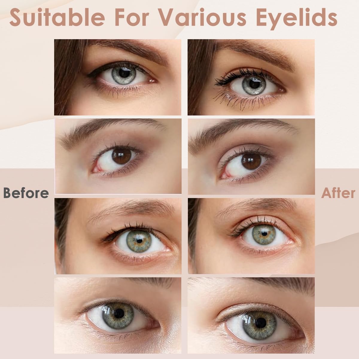 MAYCREATE Invisible Double Eyelid Tapes for Hooded Eyes with 480 Count Set | Waterproof and Breathable Lift Strips