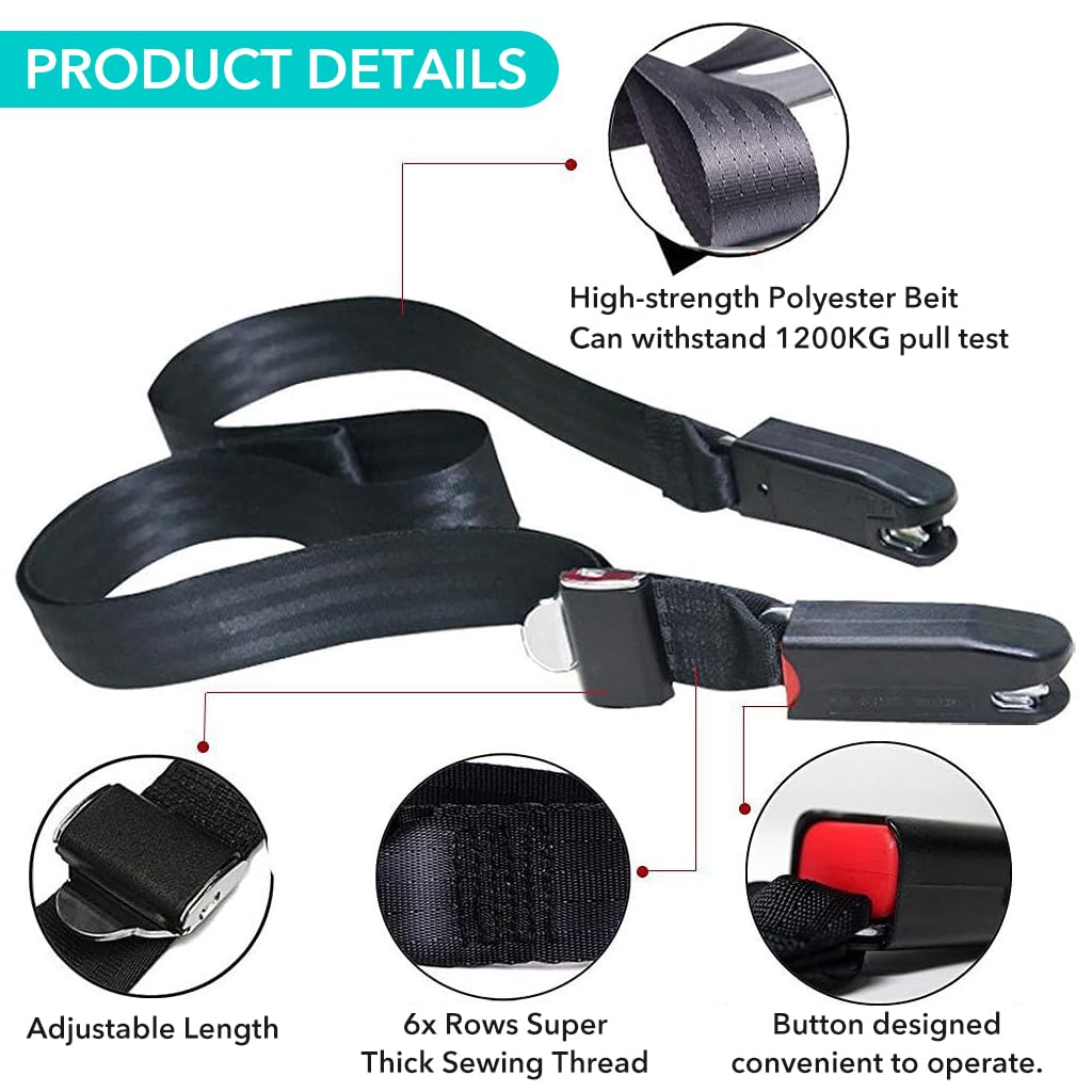 SNOWIE SOFT® Universal Strap for Child Car Seat Latch Port Strap 82.6 inches Adjustable Strap for Attaching Anchor Point Child Car Seat Installation Accessory Quick Release One Button to Lock