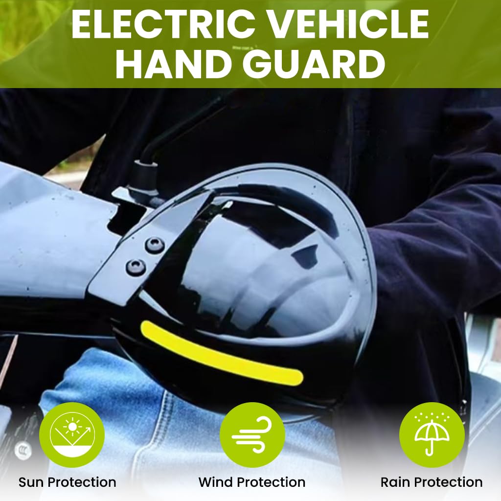 STHIRA Hand Guard Wind Cold Protector for Motorcycles with UV‑Resistant PC Visors | Pack of Two