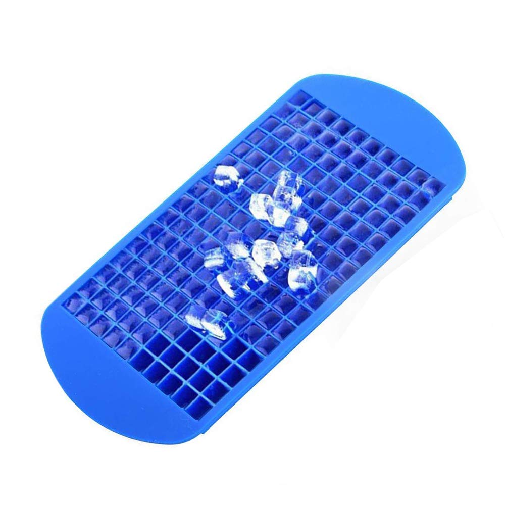 Supvox® Mini Silicone Ice Cube Trays, 160 Grids Food Grade Small Ice Trays for Freezer, Ice Square Mould for Kitchen Bar Party Drinks - Blue