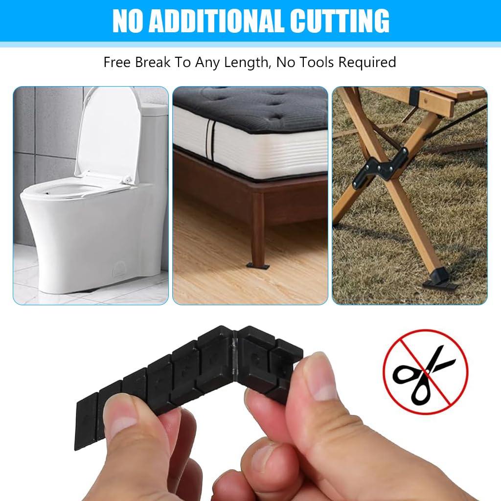 HASTHIP Furniture Leg Cap Anti Slip Shims 40 Pcs with 3.9 in Length | Recycled Plastic Leveling Pads