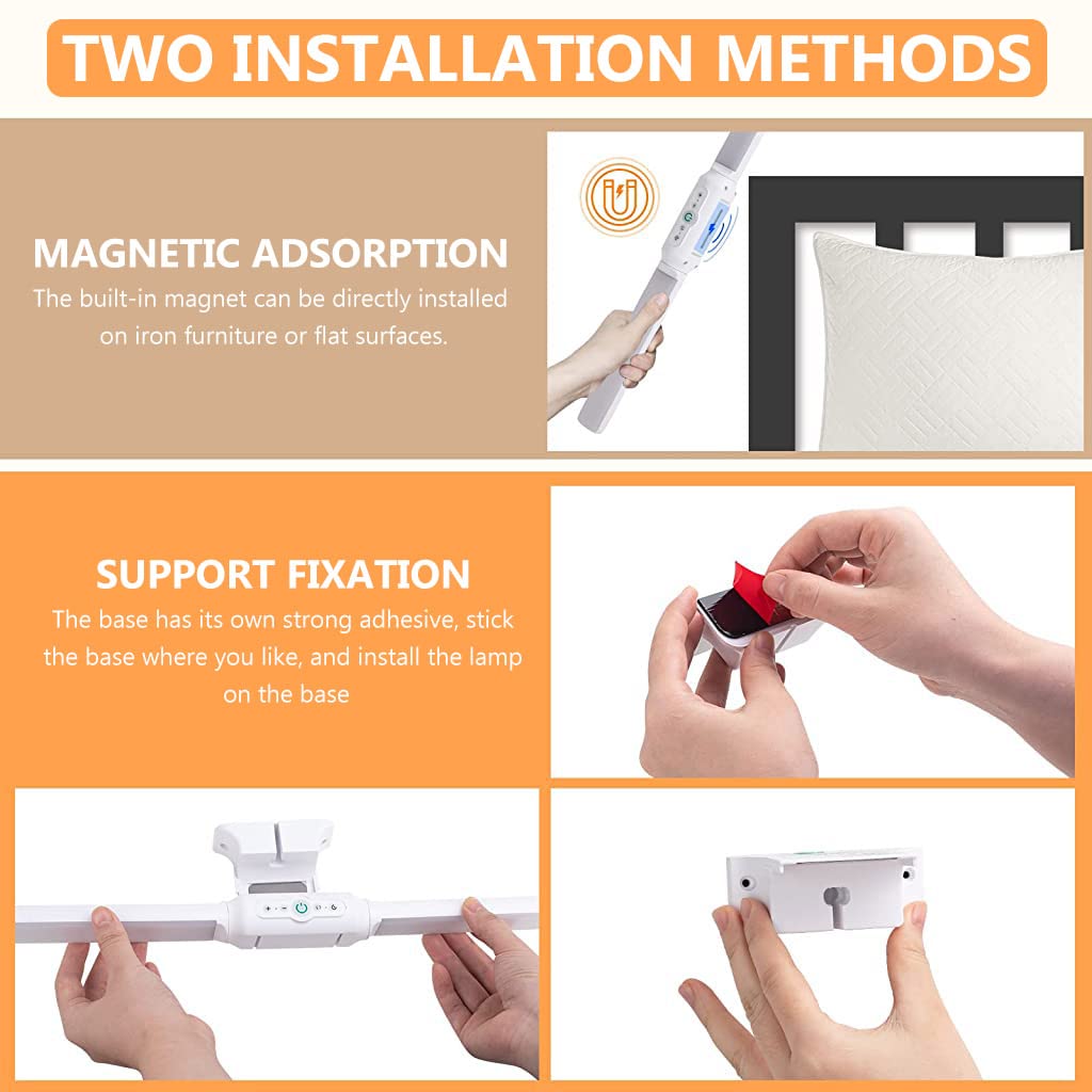 Verilux LED Table Light for Study with 350° Rotatable Dual Tube and 2000mAh Battery | Magnetic Mount