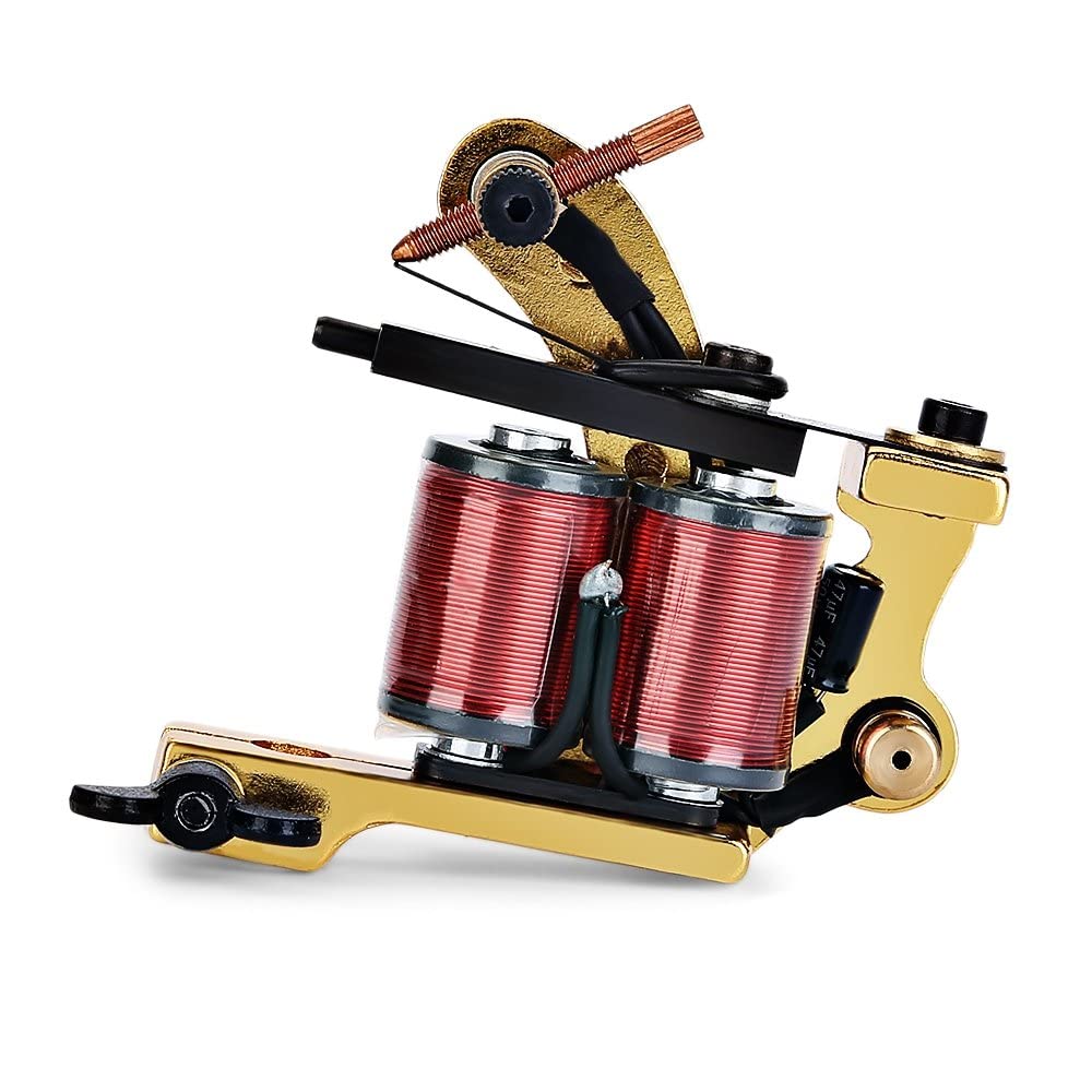 MAYCREATE® Tattoo Coil Liner Shader Gun, 1 Tattoo Machine Gun (Gold)