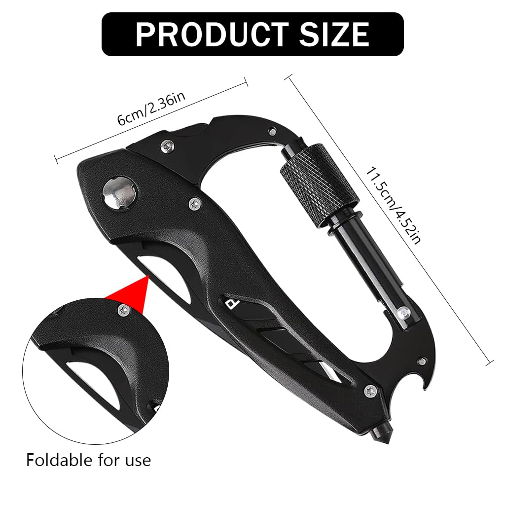 Optifit Multifunctional Carabiner for Climbing Camping and Cycling | Stainless Steel Multi Tool