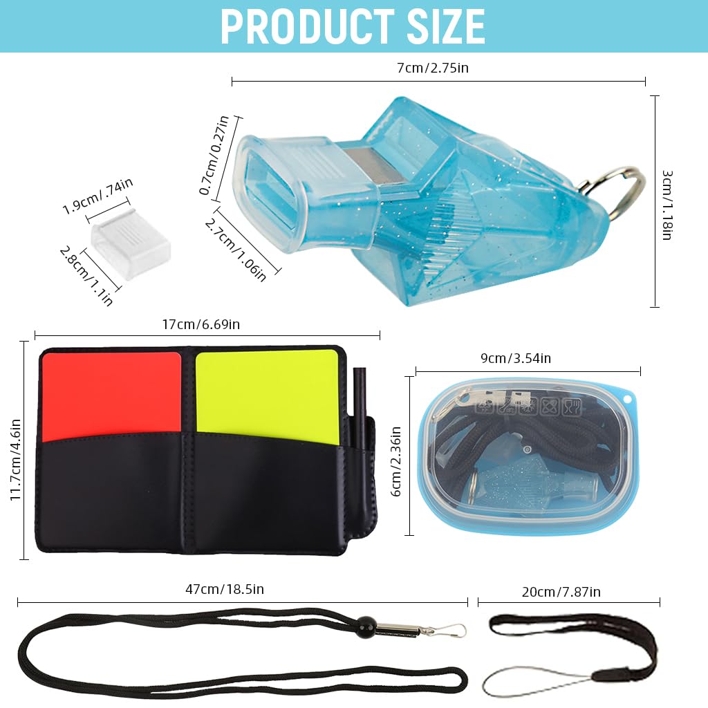 Proberos Football Referee Kit for Official Matches with 125dB Whistle and Dual Card Holder