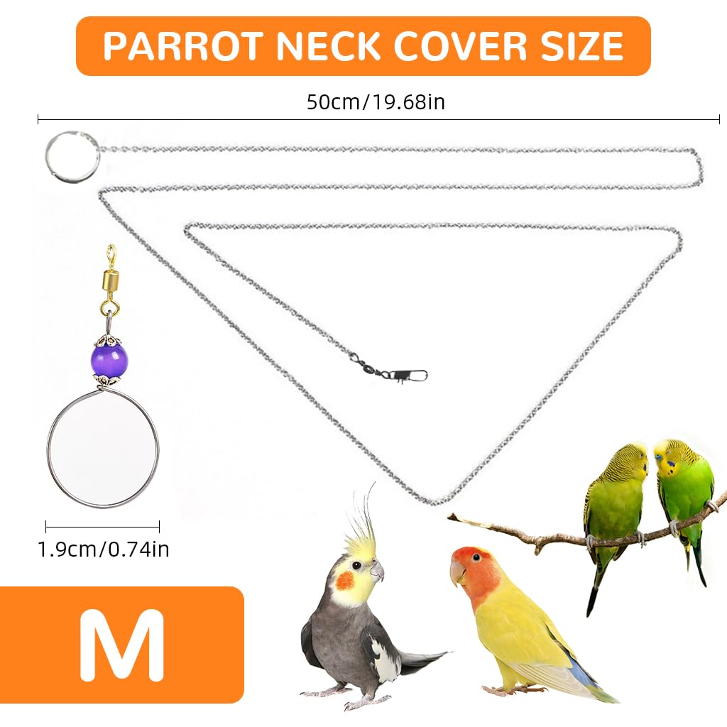 Qpets Parrot Chain Harness for Outdoor Use with 50cm Chain and Quick Release Buckle | Purple Opal Charm Collar