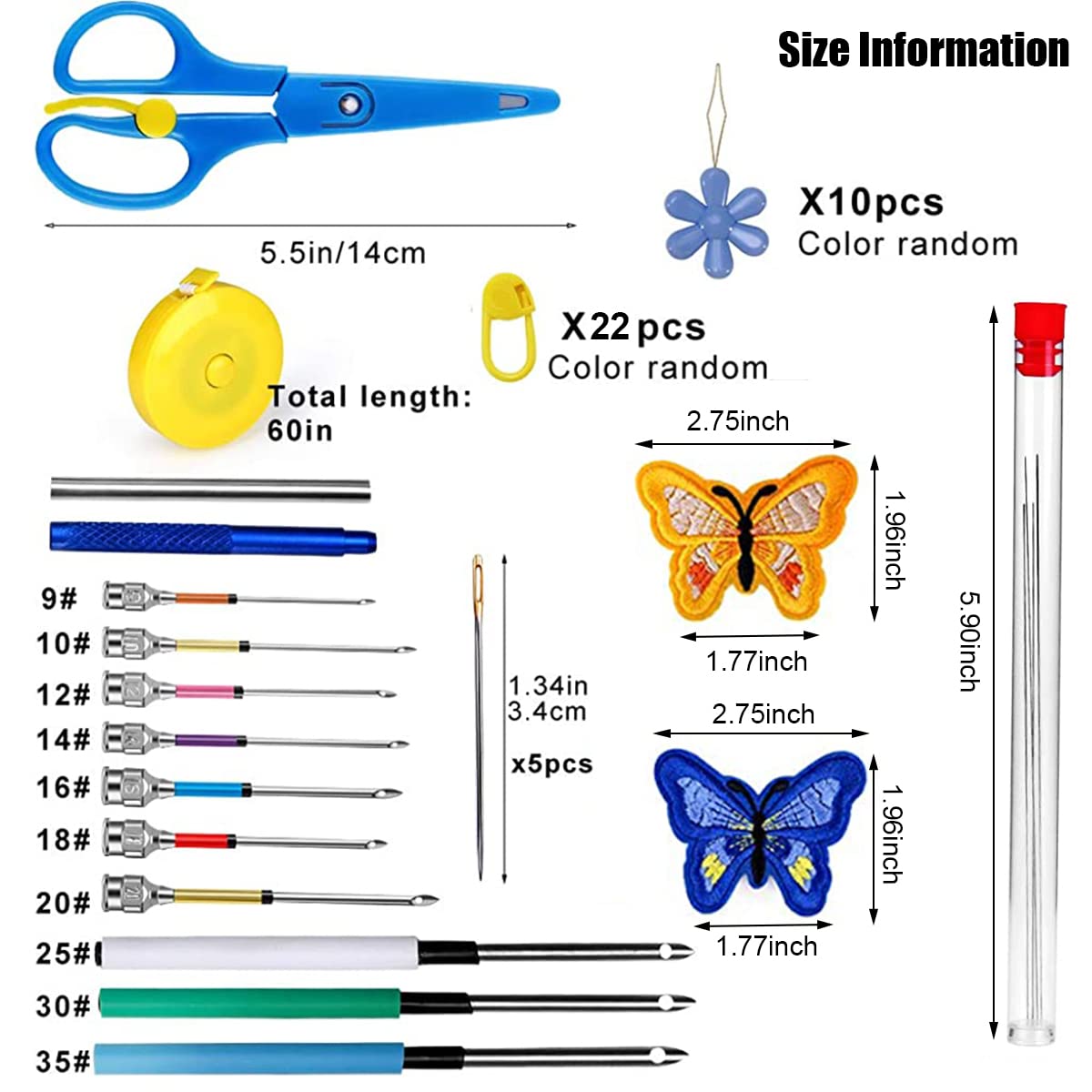 HASTHIP Tufting Punch Needles Kit for Embroidery with 10 Sizes Metal Needles | Beginner Craft Set