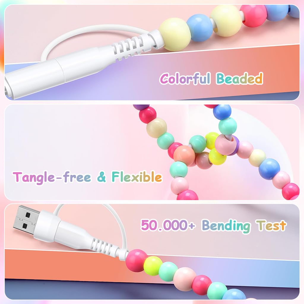 ZORBES USB C Cable 4 in 1 Multi Beaded 3.3 ft with 480 Mb/s Data Sync | for iPhone and Galaxy
