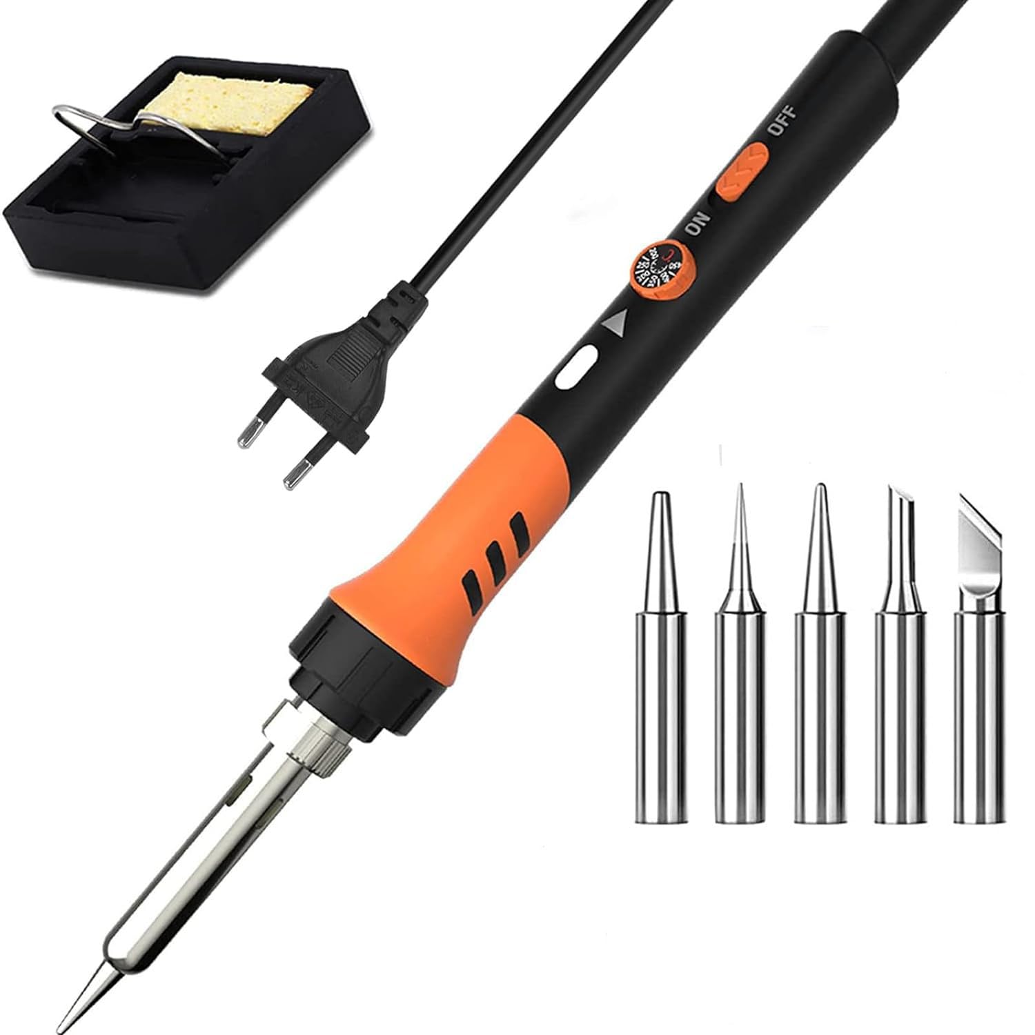 Serplex Soldering Iron Kit for Electronics Repair with 60W Power and 5 Tips | Adjustable 200-450°C